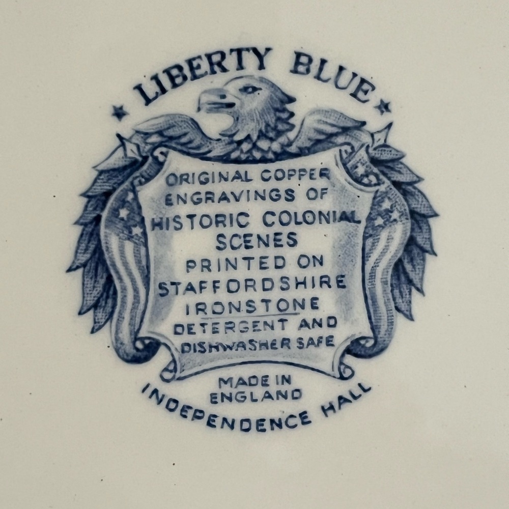 Vintage Staffordshire Ironstone Liberty Blue Retired Pattern Historic Plate - Picture 4 of 11